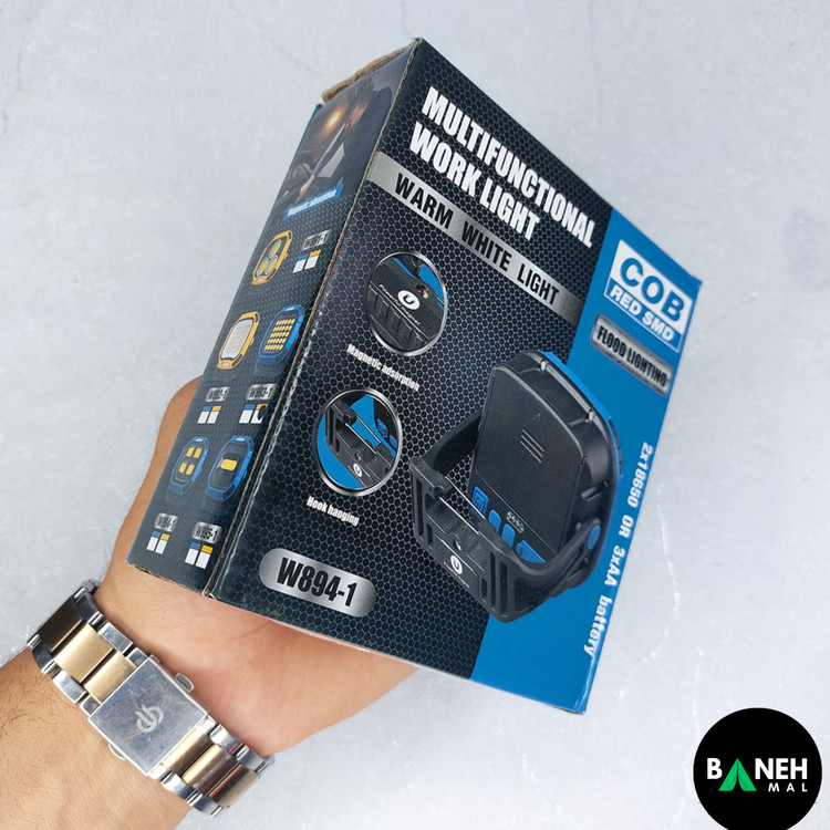 چراغ پروژکتور شارژی مدل W894-1 پاوربانک شو
