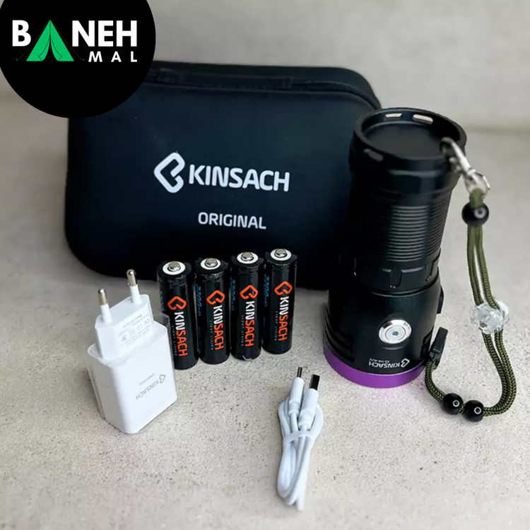 چراغ قوه یووی UV کینساچ KINSACH KS-H4-4UV پاوربانک دار
