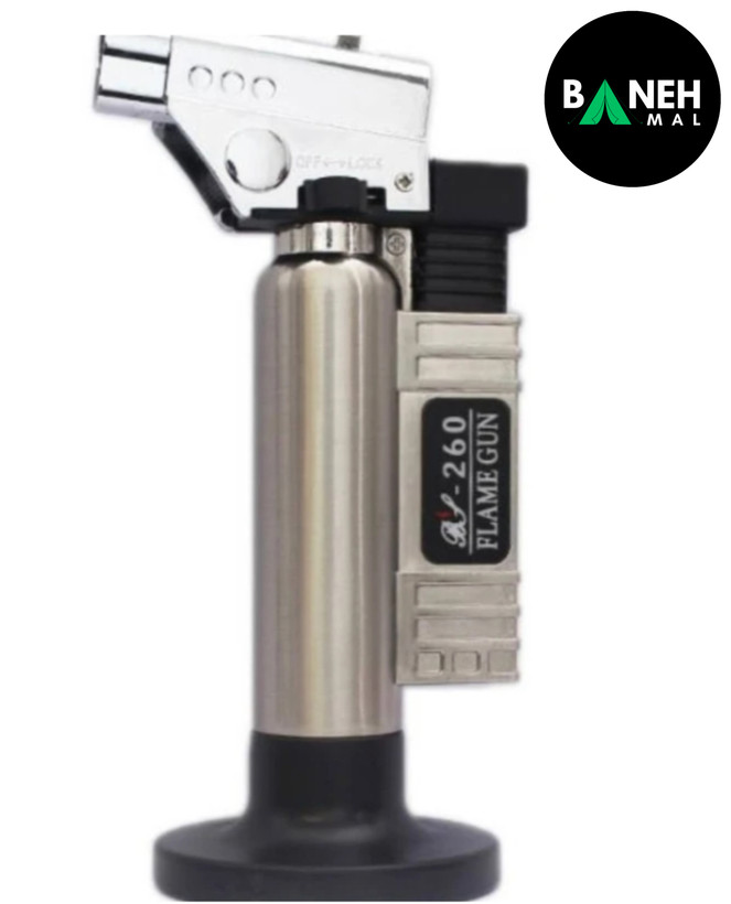 فندک شعله افکن هواگاز فشار قوی بدنه فلزی PLAME GUN 260JET