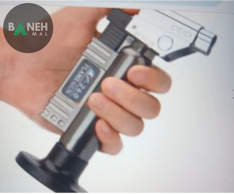 فندک شعله افکن هواگاز فشار قوی بدنه فلزی PLAME GUN 260JET