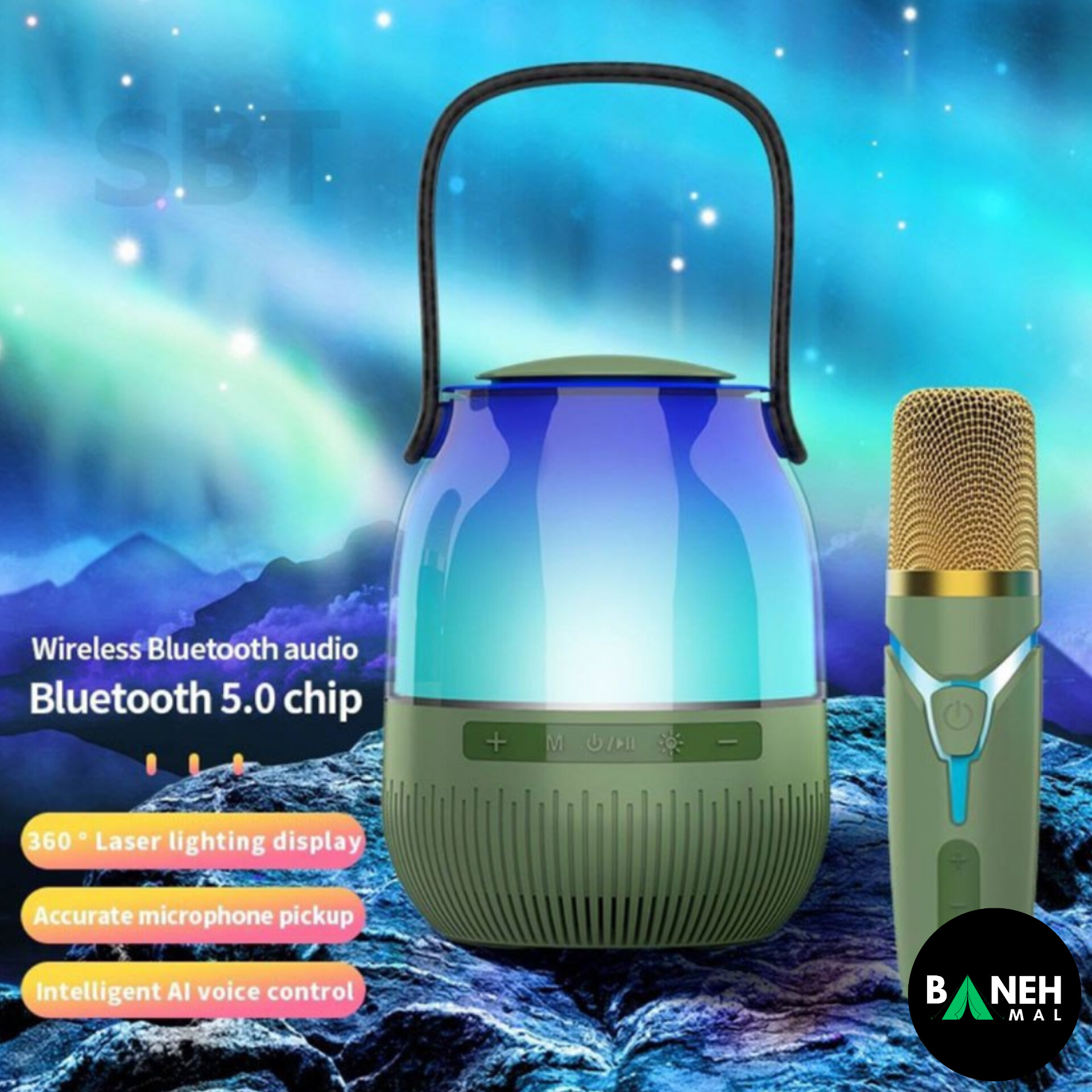 مینی اسپیکر بلوتوثی با میکروفون وایرلس، مدل BT-K6