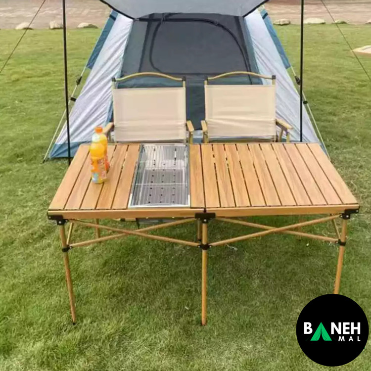 میز آلومینیومی بدنه فلزی باربیکیو دار استیل مدل FX-7209