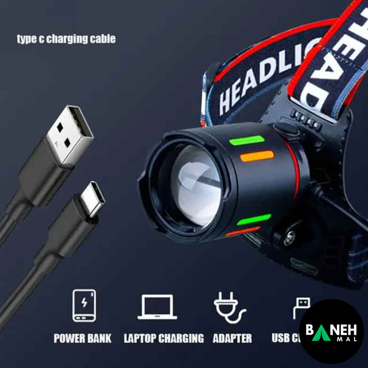 چراغ پیشانی اسمال سان مدل H207 زوم دار با نور مهتابی