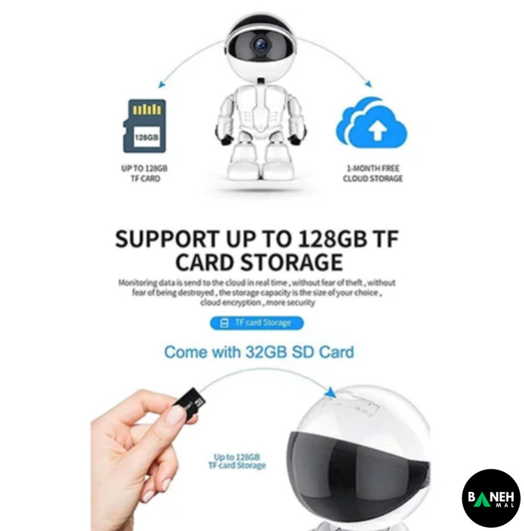 دوربین رباتی اتاق کودک و پرستار مدل ROBOT CAMERA WF360