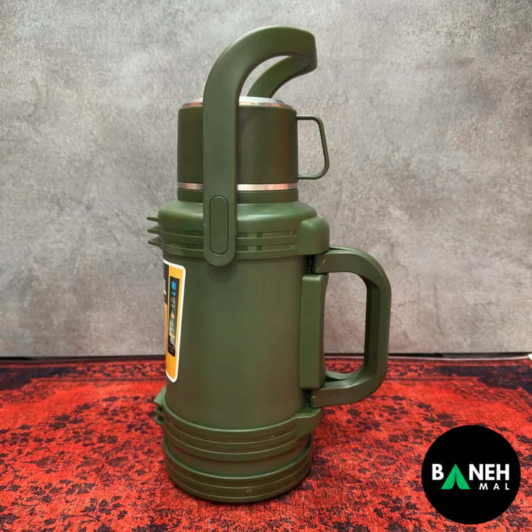 فلاسک دوجداره استیل دوبل وال با حفظ دمای 48 ساعته (ظرفیت 1.8 و 3 لیتر)