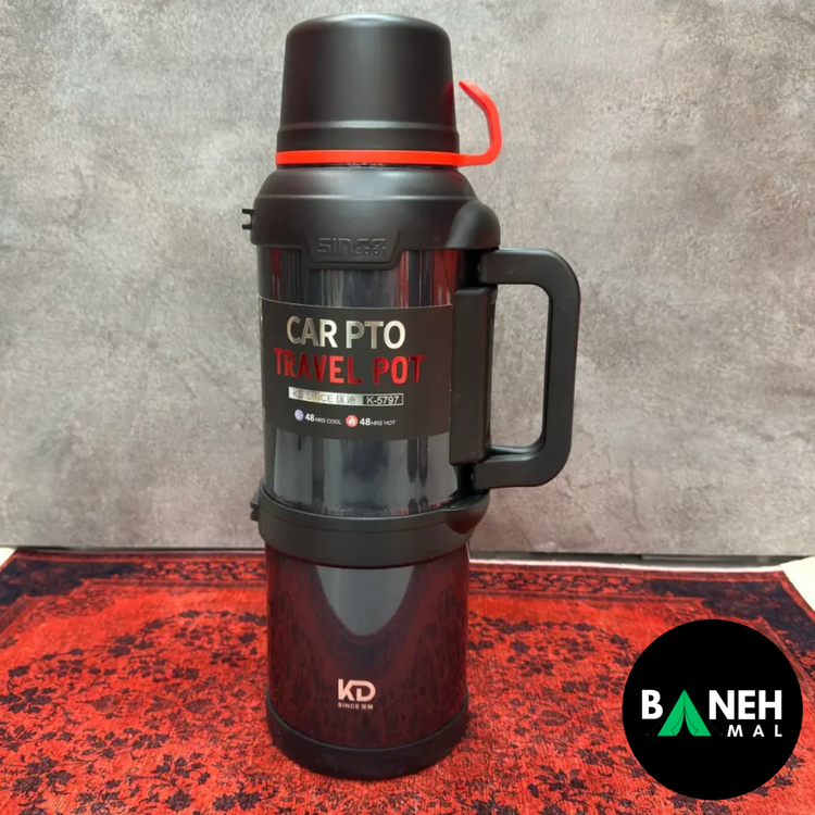 فلاسک وکیوم 4 لیتری KD مدل K-5797 استیل دوجداره با حفظ دمای 48 ساعته