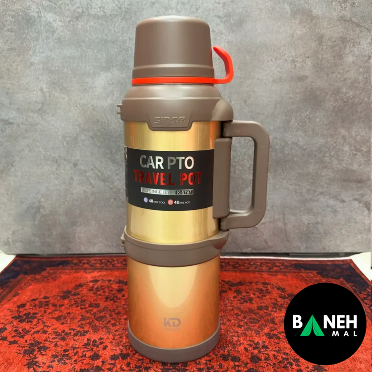 فلاسک وکیوم 4 لیتری KD مدل K-5797 استیل دوجداره با حفظ دمای 48 ساعته